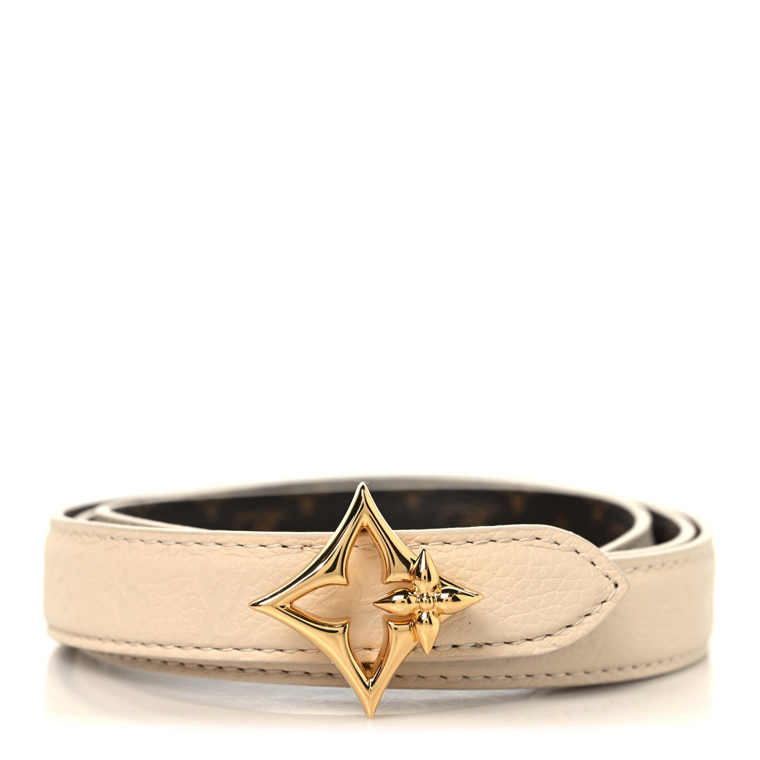 Louis Vuitton Monogram Empreinte 20mm Flowergram Reversible 80 32 Belt Cream 1 of 7