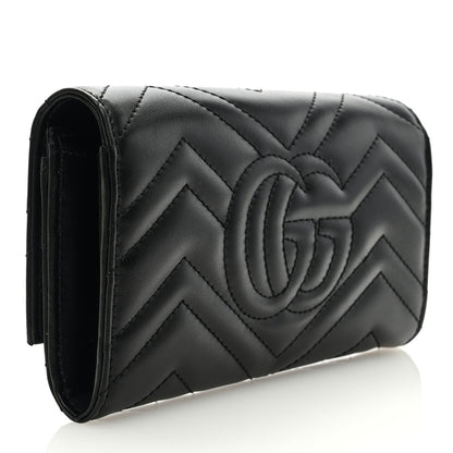 Gucci Calfskin Matelasse GG Marmont Continental Wallet Black 3 of 6
