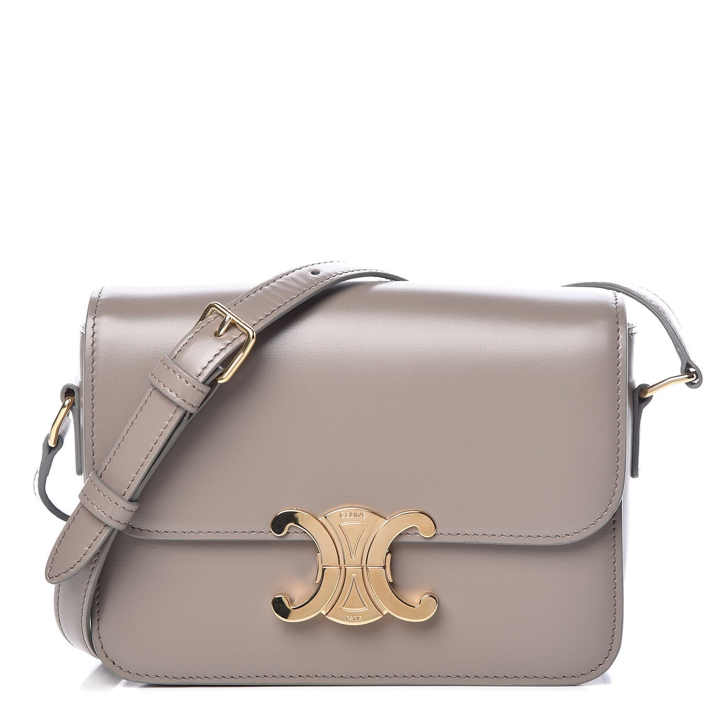 Shiny Calfskin Small Triomphe Pebble