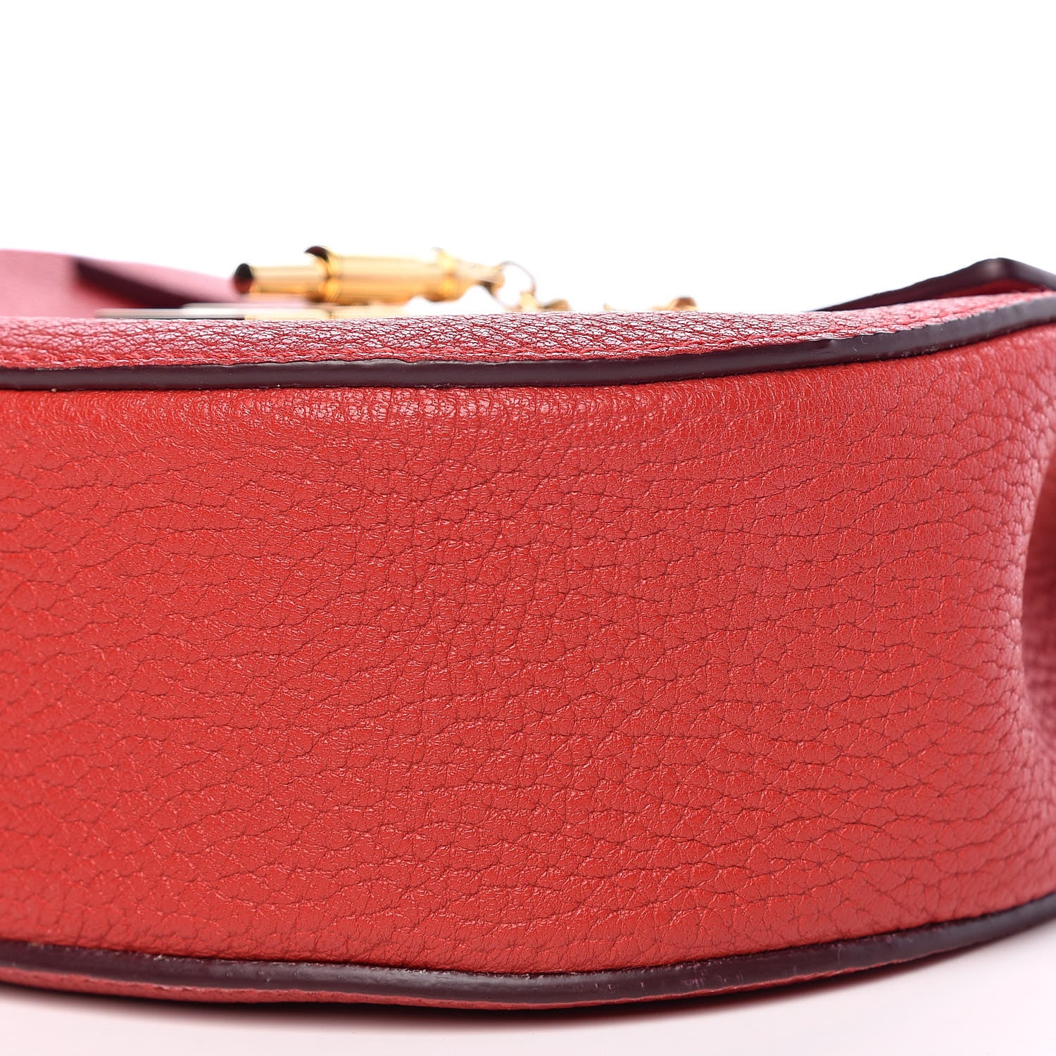 Chloe Grained Lambskin Mini Drew Shoulder Bag Plaid Red 9 of 11