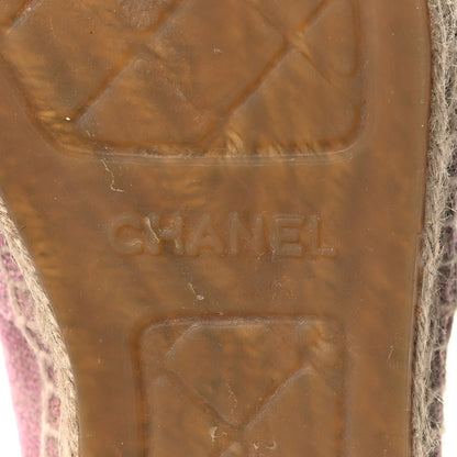 Chanel Toile Sequin CC Espadrilles 39 Pink Dark Pink 8 of 9
