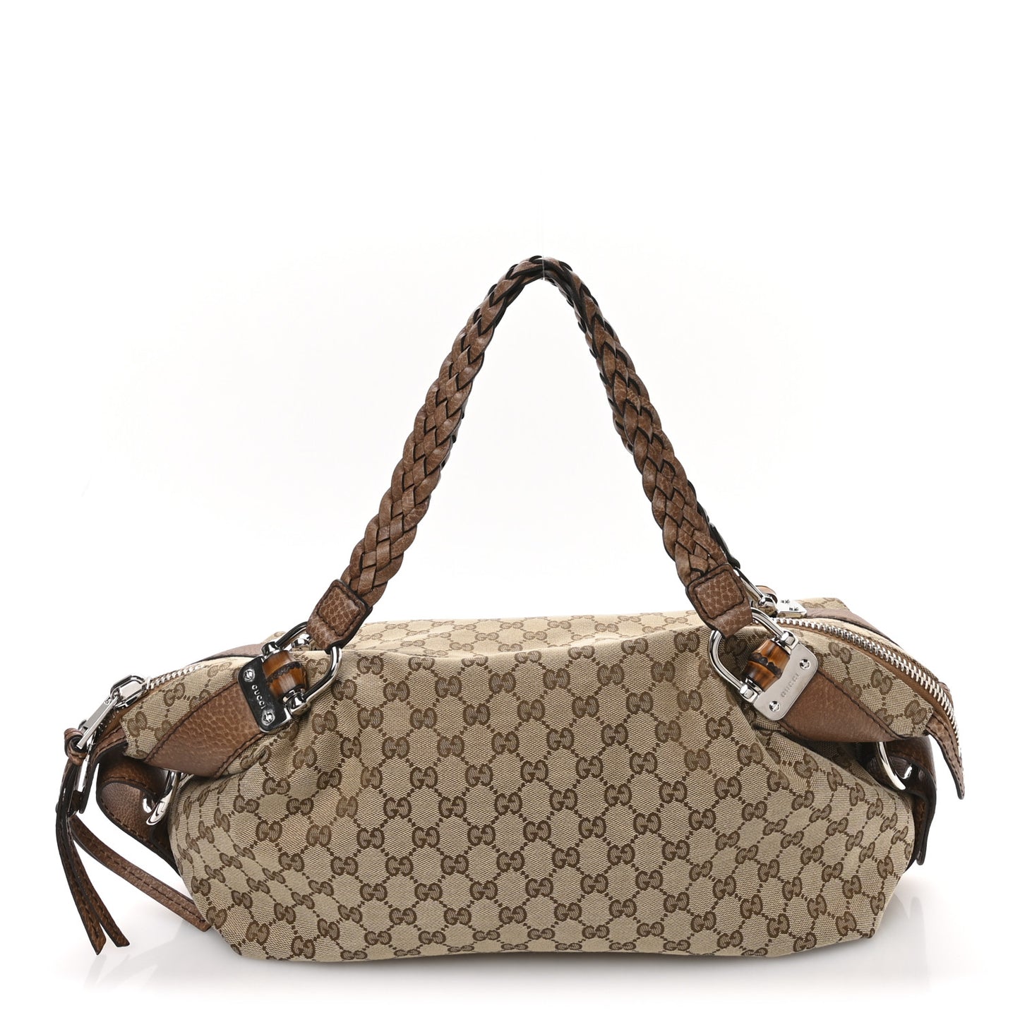 Monogram Bamboo Bar Medium Tote Brown