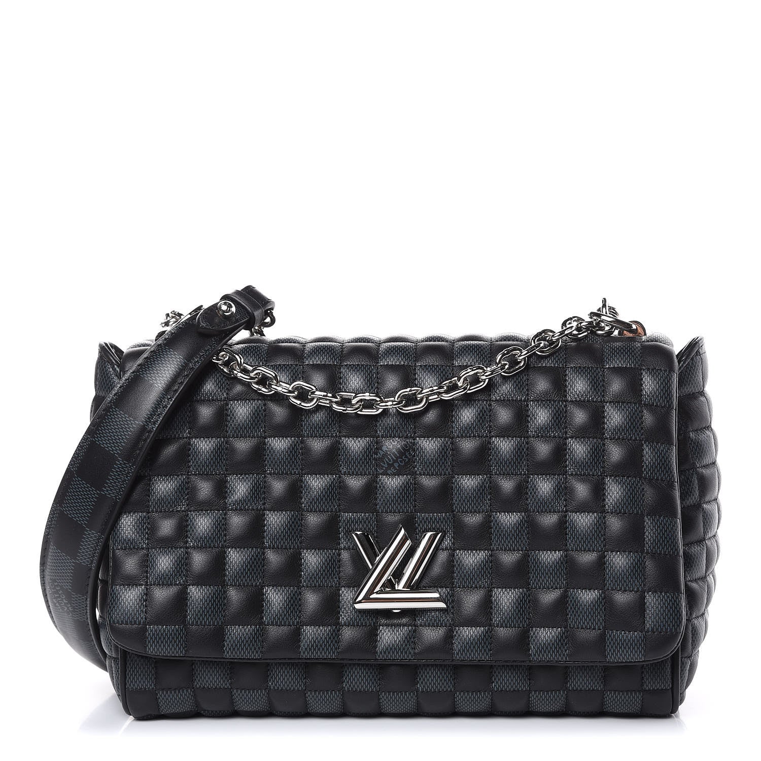 Louis Vuitton Calfskin Quilted Damier Twist MM Black Anthracite 1 of 10