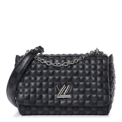 Louis Vuitton Calfskin Quilted Damier Twist MM Black Anthracite 1 of 10