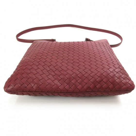 Nappa Intrecciato Flat Crossbody Bag Red