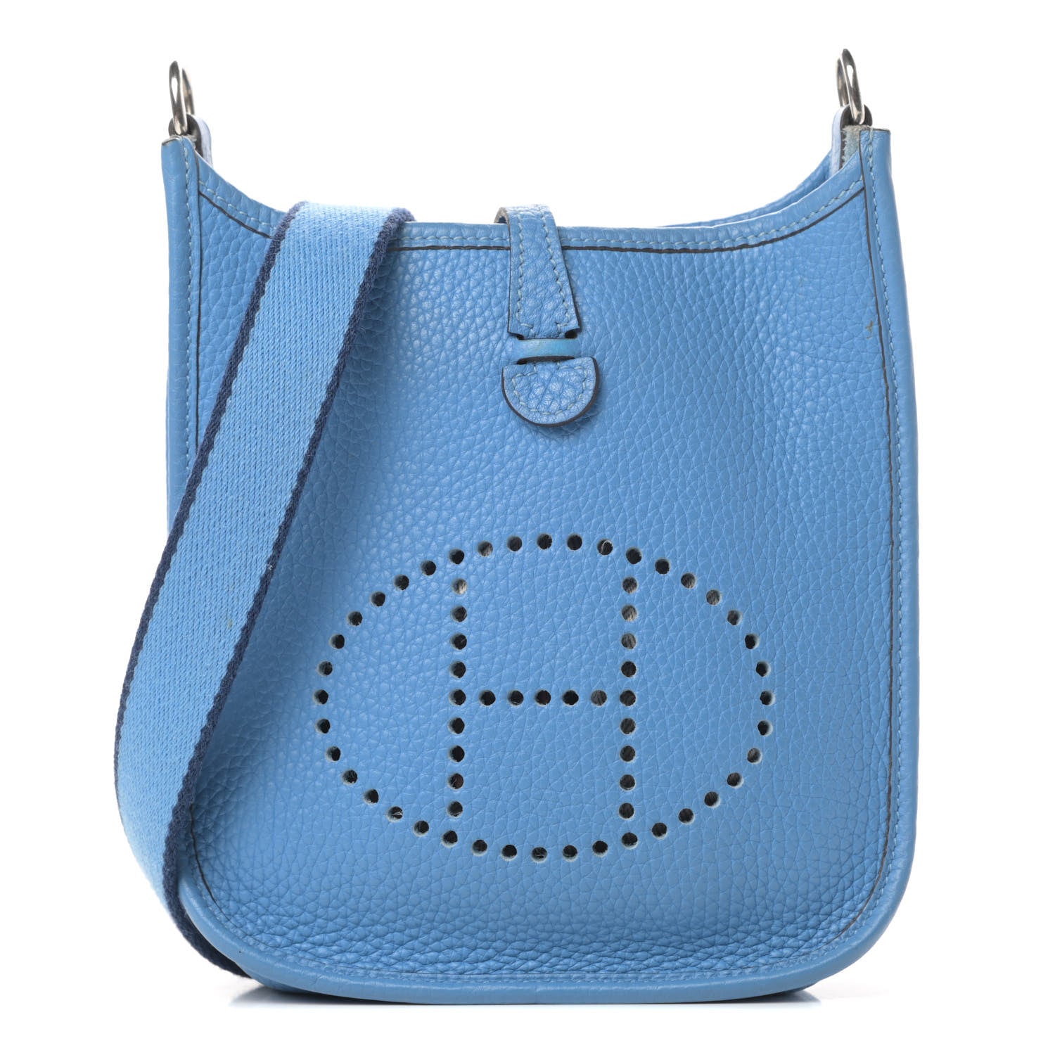 Hermes Taurillon Clemence Amazone Evelyne TPM Bleu Paradis Bleu Saphir 1 of 11