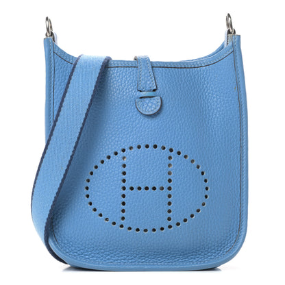 Hermes Taurillon Clemence Amazone Evelyne TPM Bleu Paradis Bleu Saphir 1 of 11