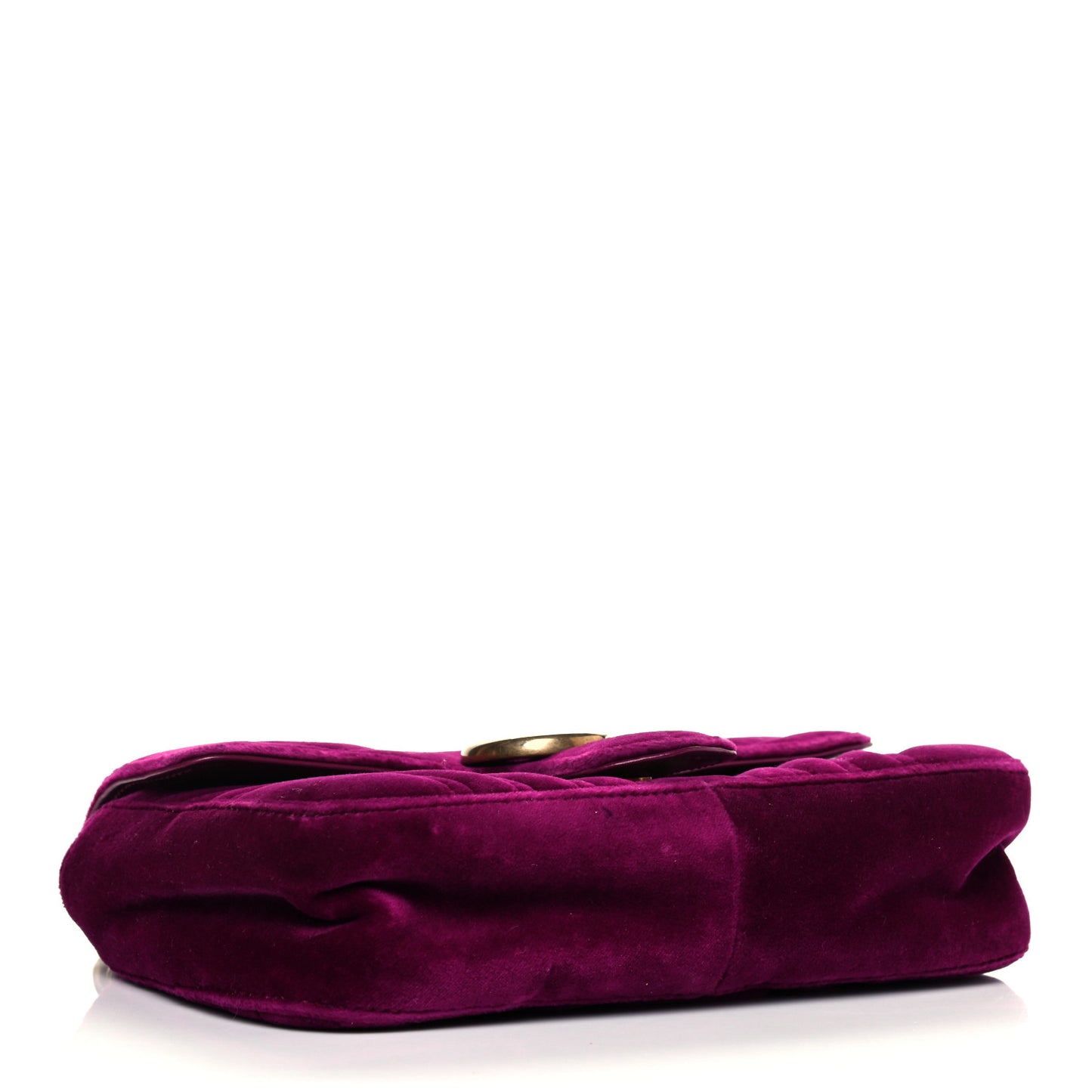 Velvet Matelasse Mini GG Marmont Shoulder Bag Fuchsia Violet Cyclamen