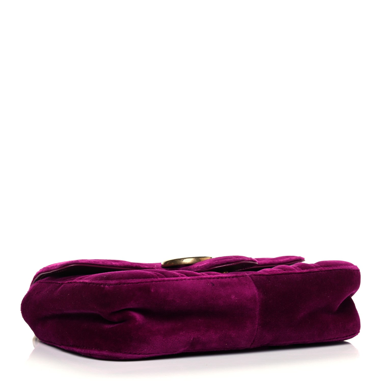 Gucci Velvet Matelasse Mini GG Marmont Shoulder Bag Fuchsia Violet Cyclamen 4 of 12
