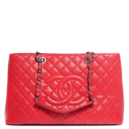 Chanel Caviar Quilted XL Grand Shopping Tote GST Red 1 of 7