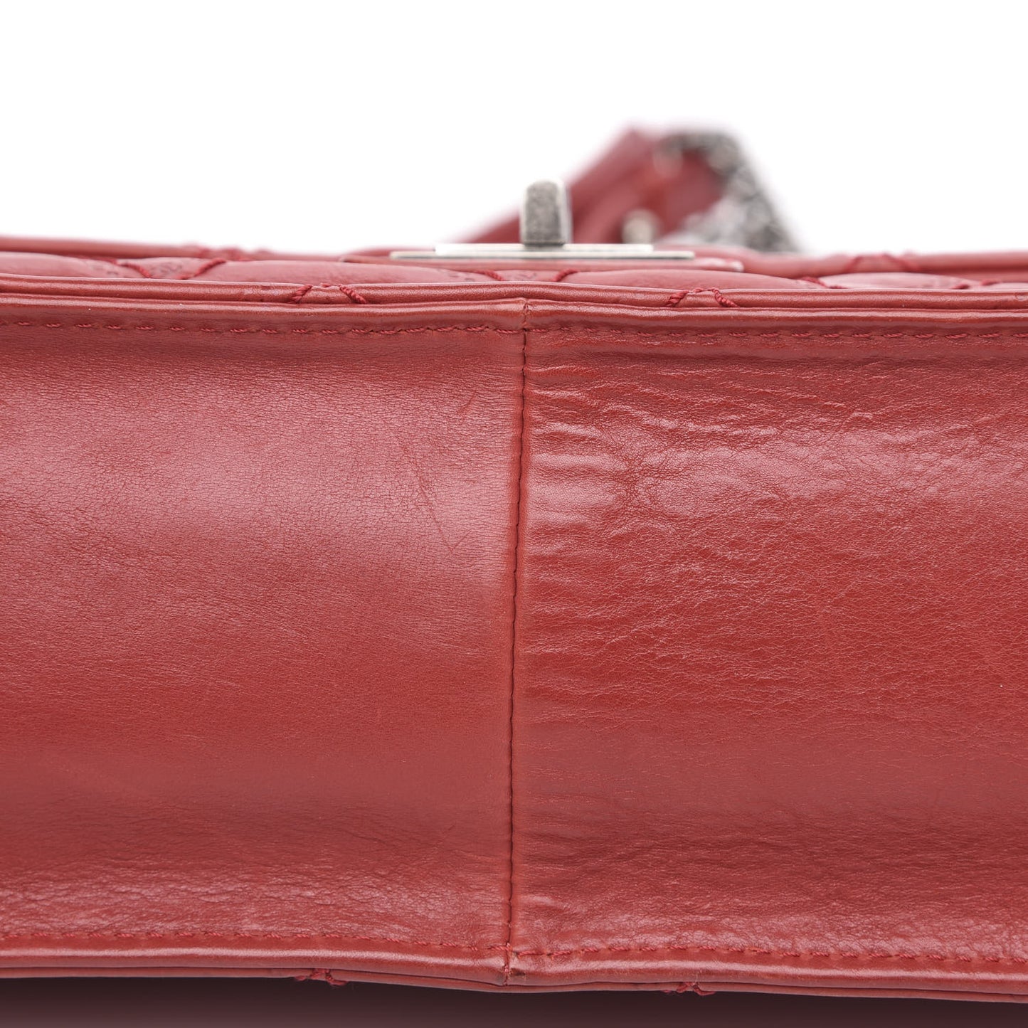Aged Calfskin Embossed Logo Quilted 2.55 Reissue 227 Flap Red