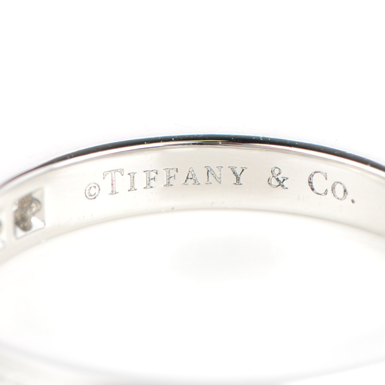 Tiffany Platinum Diamond Half Circle Wedding Band Ring 5.5 5 of 6