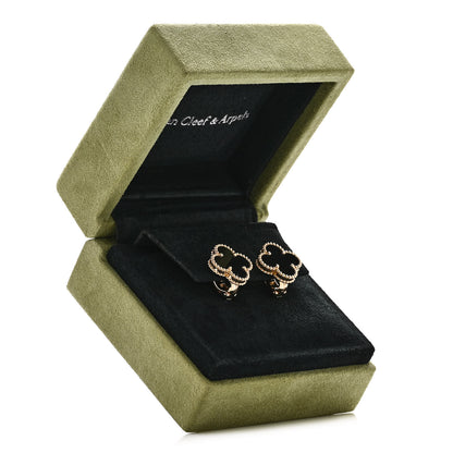 Van Cleef & Arpels 18K Yellow Gold Black Onyx Vintage Alhambra Earrings 5 of 5