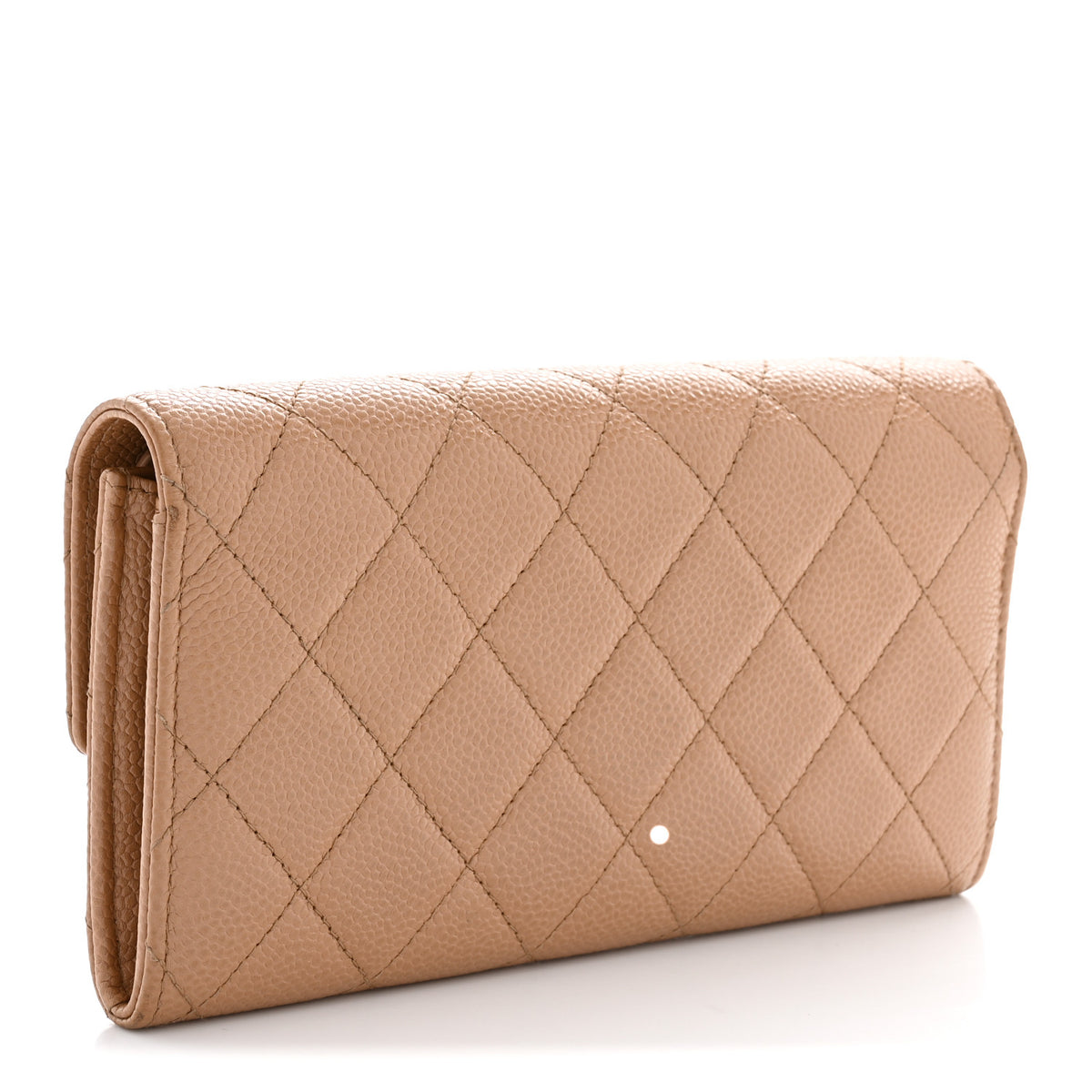 Chanel Caviar Quilted Large Golden Class Gusset Flap Wallet Beige 3 of 9