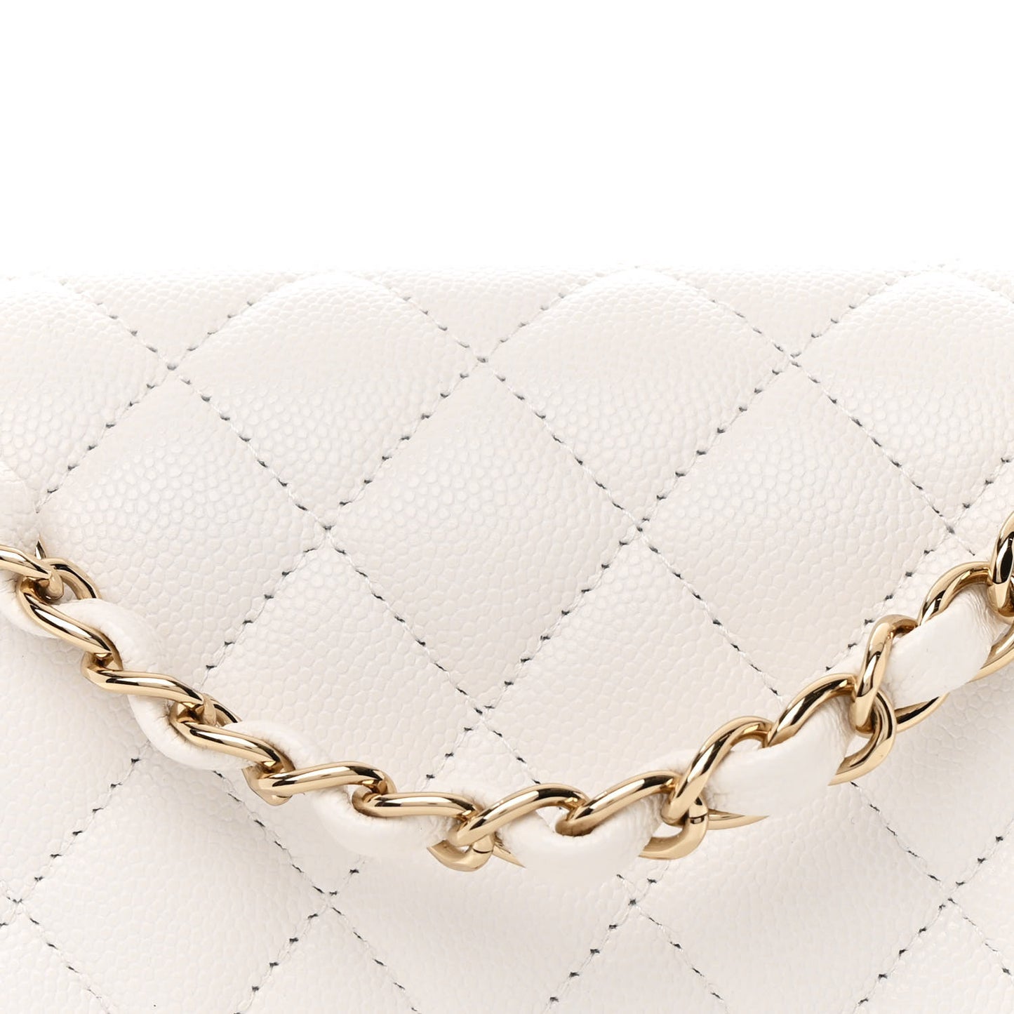 Caviar Quilted Small Double Flap White