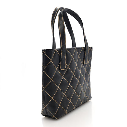 Chanel Calfskin Wild Stitch Tote Black 3 of 10