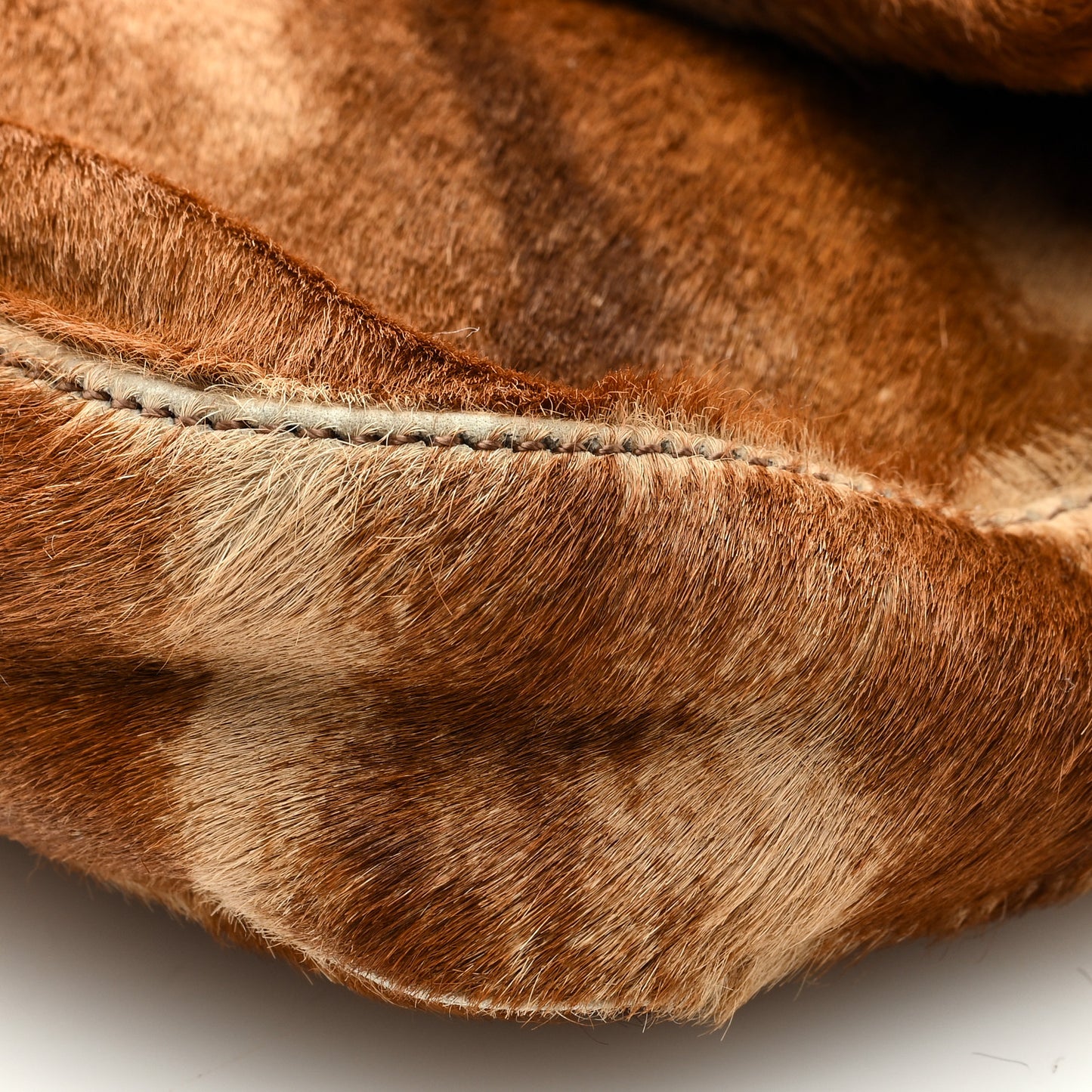 Calf Hair Zebra Print Baguette Brown