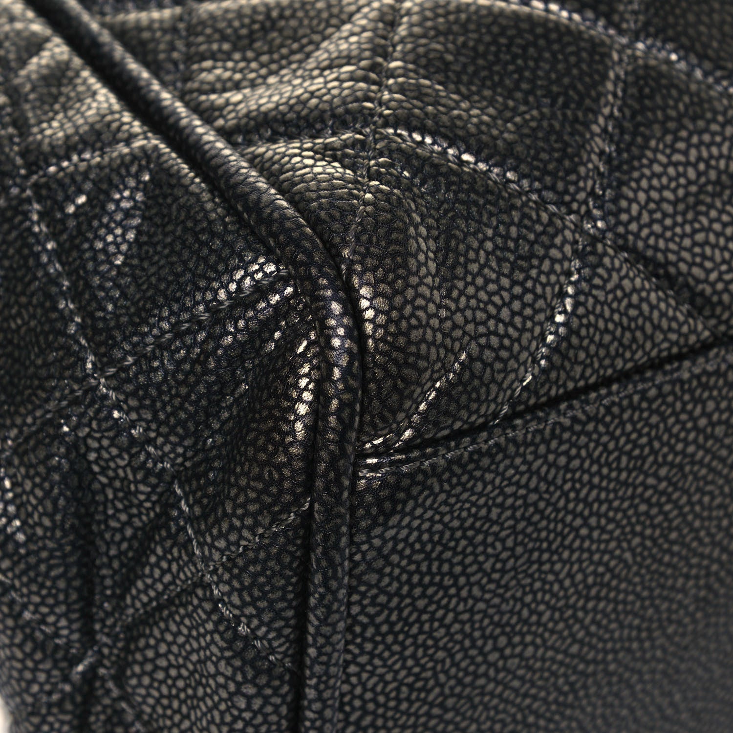 Chanel Metallic Caviar Quilted Timeless Accordion Flap Dark Silver 10 of 13