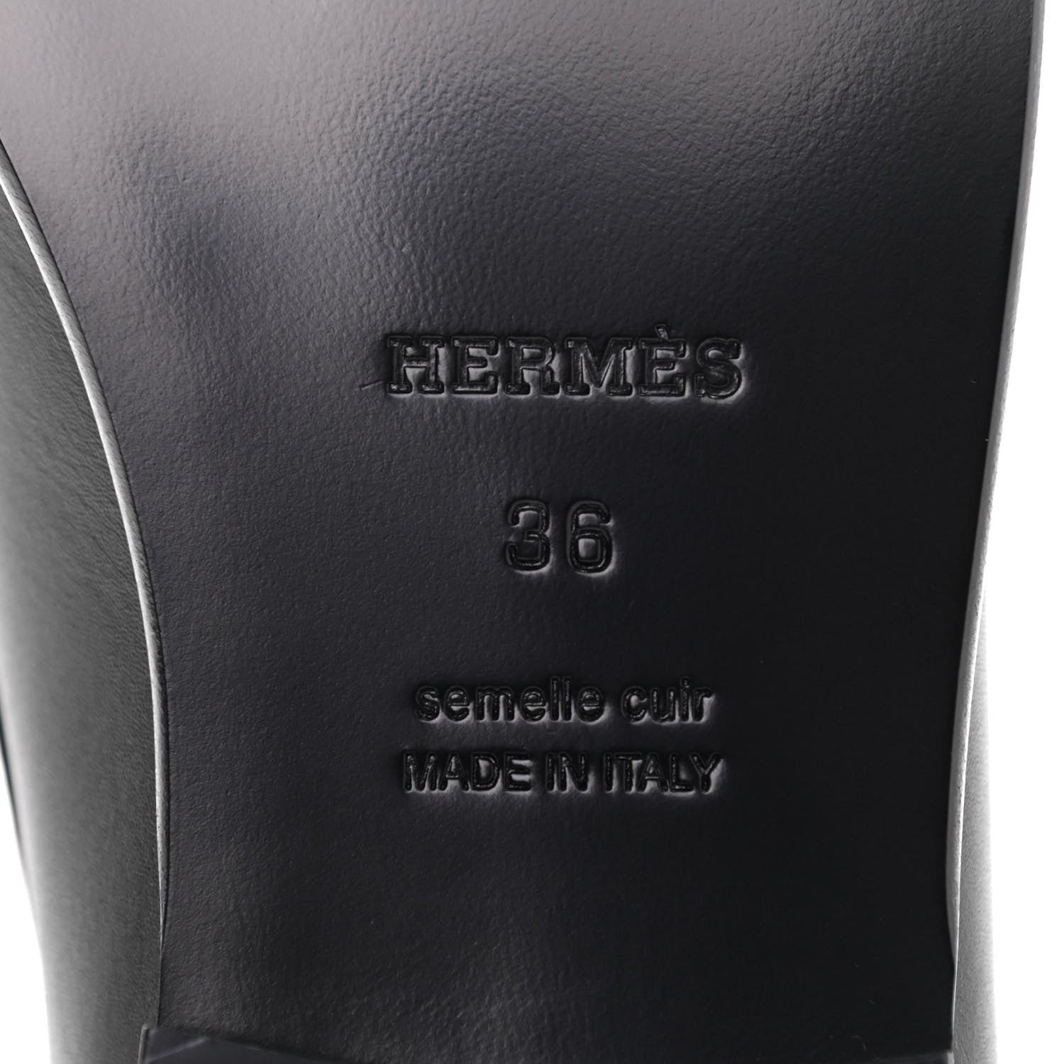 Hermes Calfskin Womens Destin Loafers 36 Black 6 of 9