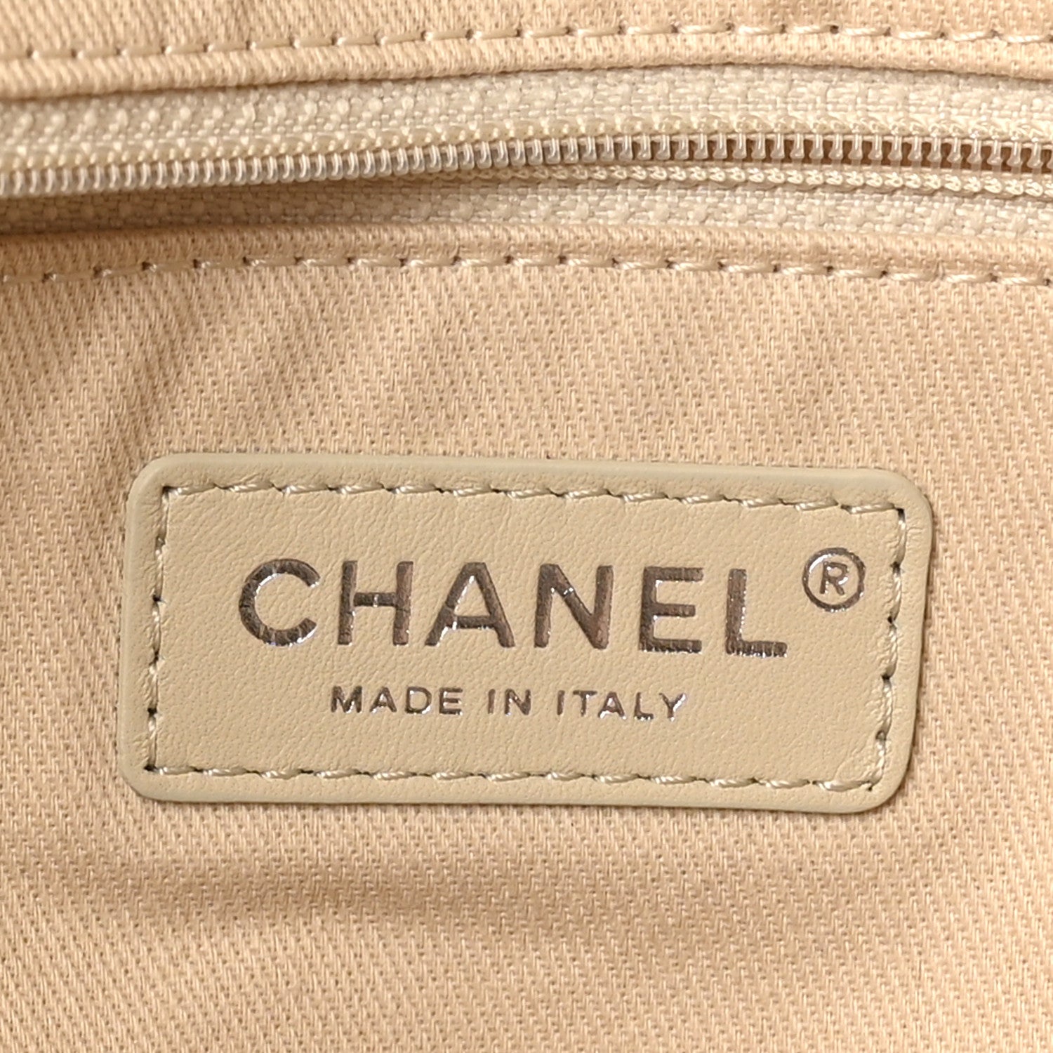 Chanel Canvas Large Shopping Tote White Beige 6 of 9
