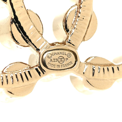 Chanel Metal Crystal CC Brooch Gold 3 of 3