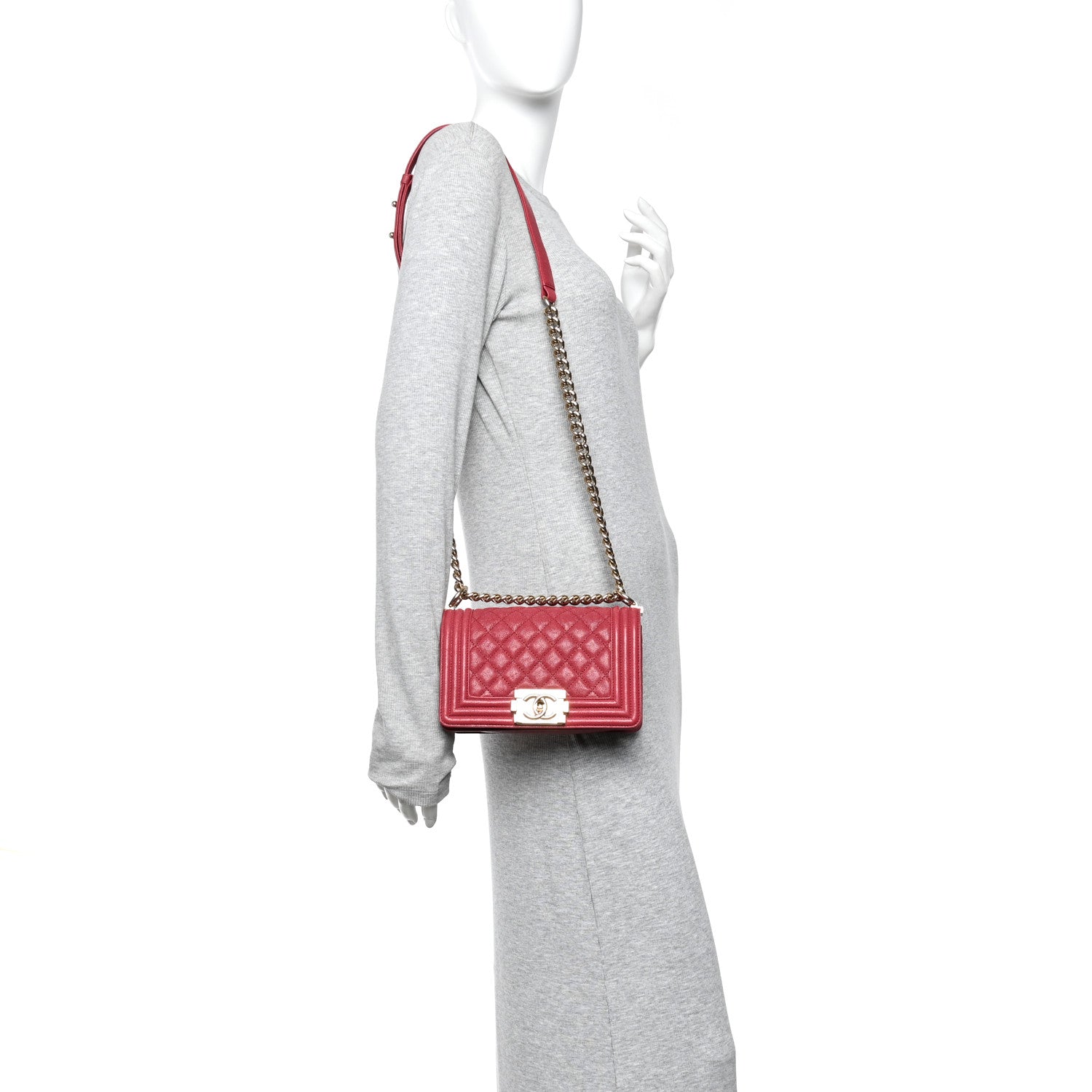 Chanel Caviar Quilted Small Boy Flap Fuchsia 2 of 10