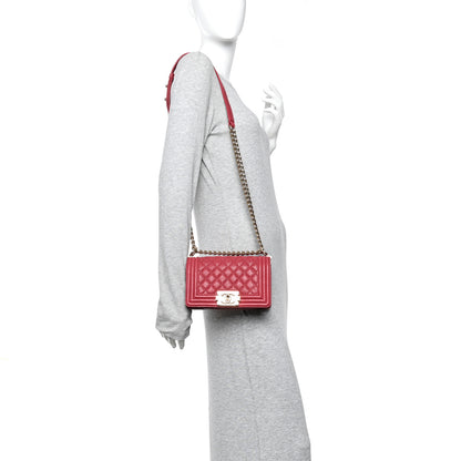 Chanel Caviar Quilted Small Boy Flap Fuchsia 2 of 10
