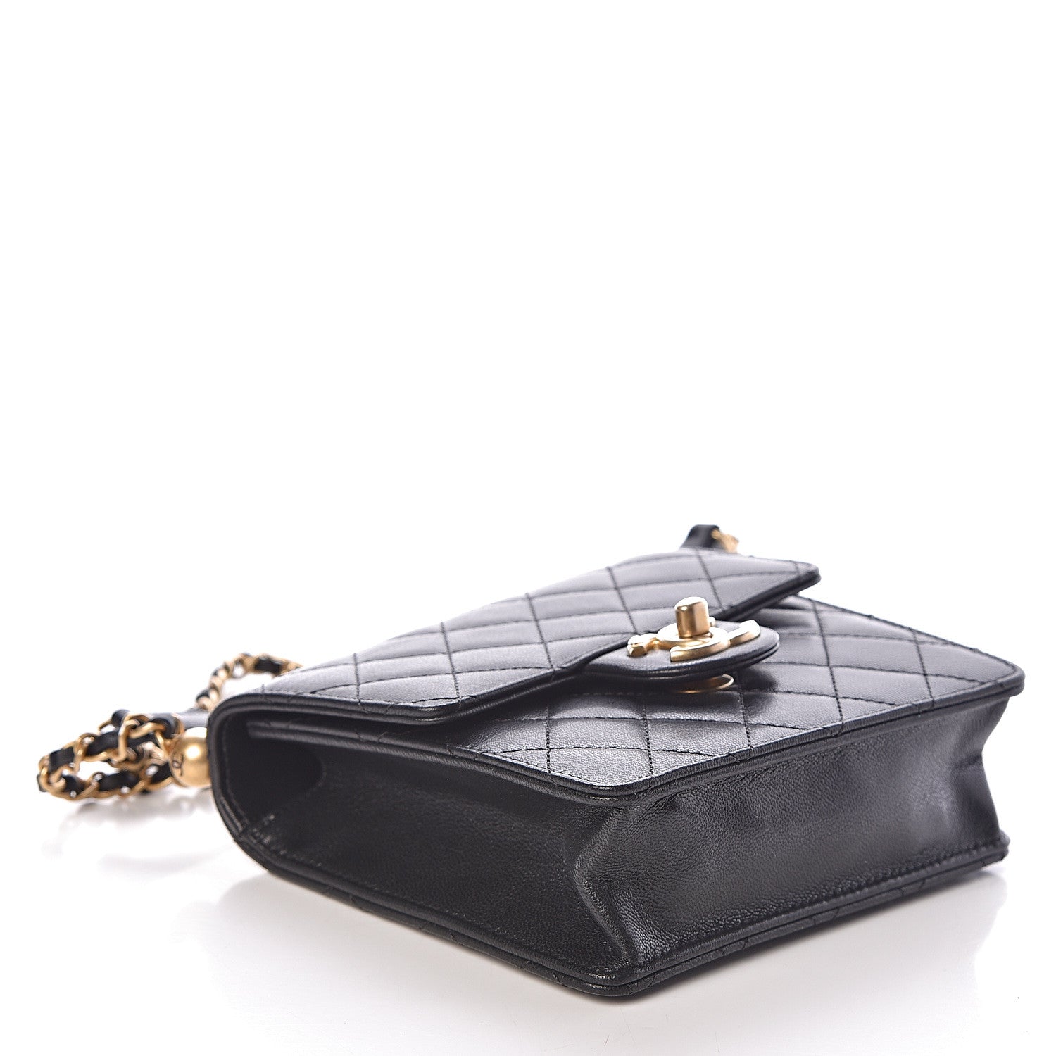 Chanel Lambskin Quilted Chic Pearls Flap Black 4 of 9
