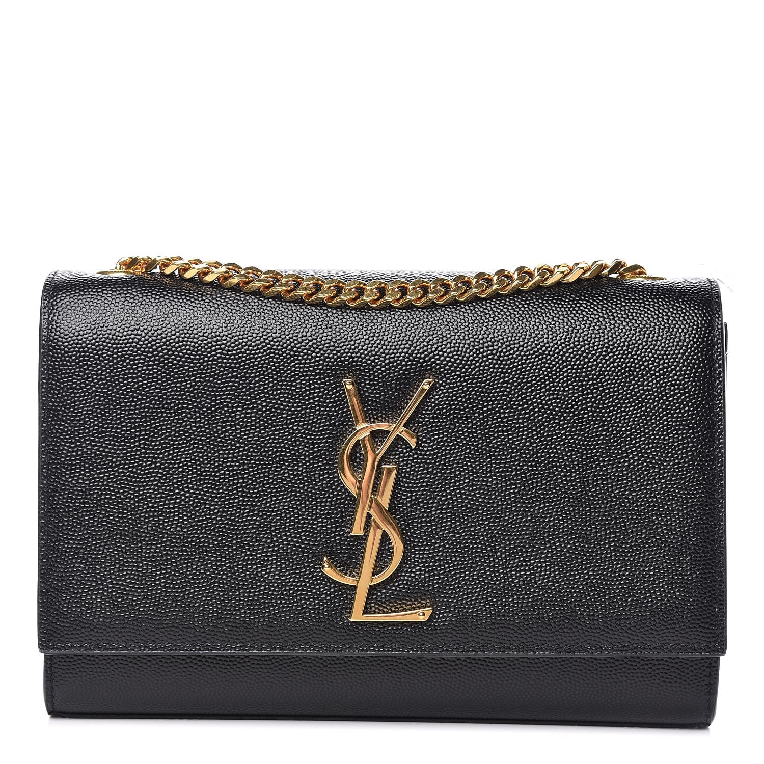 Saint Laurent Grain De Poudre Small Monogram Kate Satchel Black 1 of 10