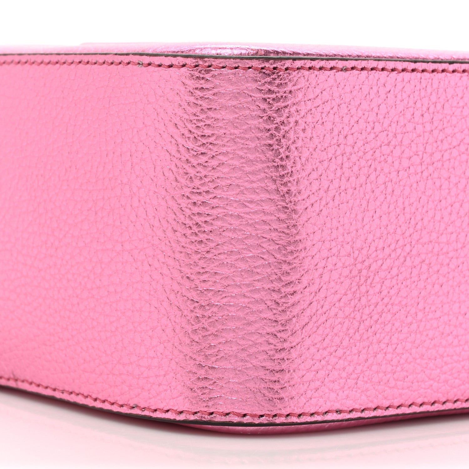 Jimmy Choo Metallic Calfskin Logo Camera Bag Peony 9 of 11