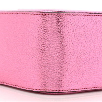 Jimmy Choo Metallic Calfskin Logo Camera Bag Peony 9 of 11