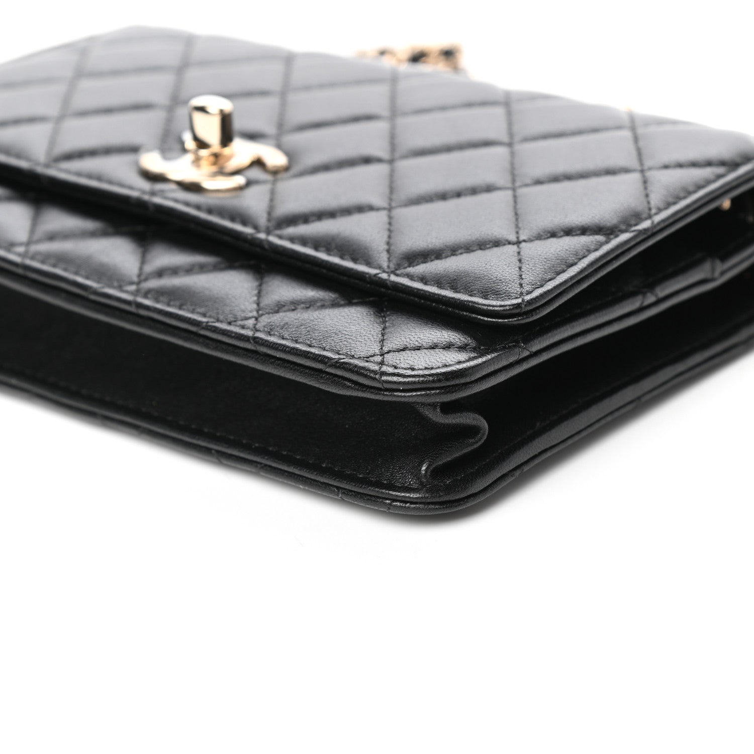 Chanel Lambskin Quilted Trendy CC Wallet On Chain WOC Black 10 of 12