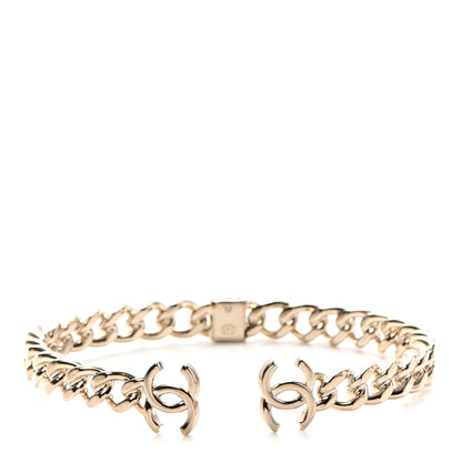 Chanel Metal CC Chain Link Choker Necklace M Gold 1 of 5