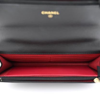 Chanel Goatskin Quilted Chanel 19 Wallet On Chain WOC Black 5 of 13