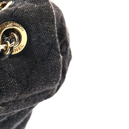 Chanel Denim Calfskin Quilted Backpack Dark Grey Black 10 of 10