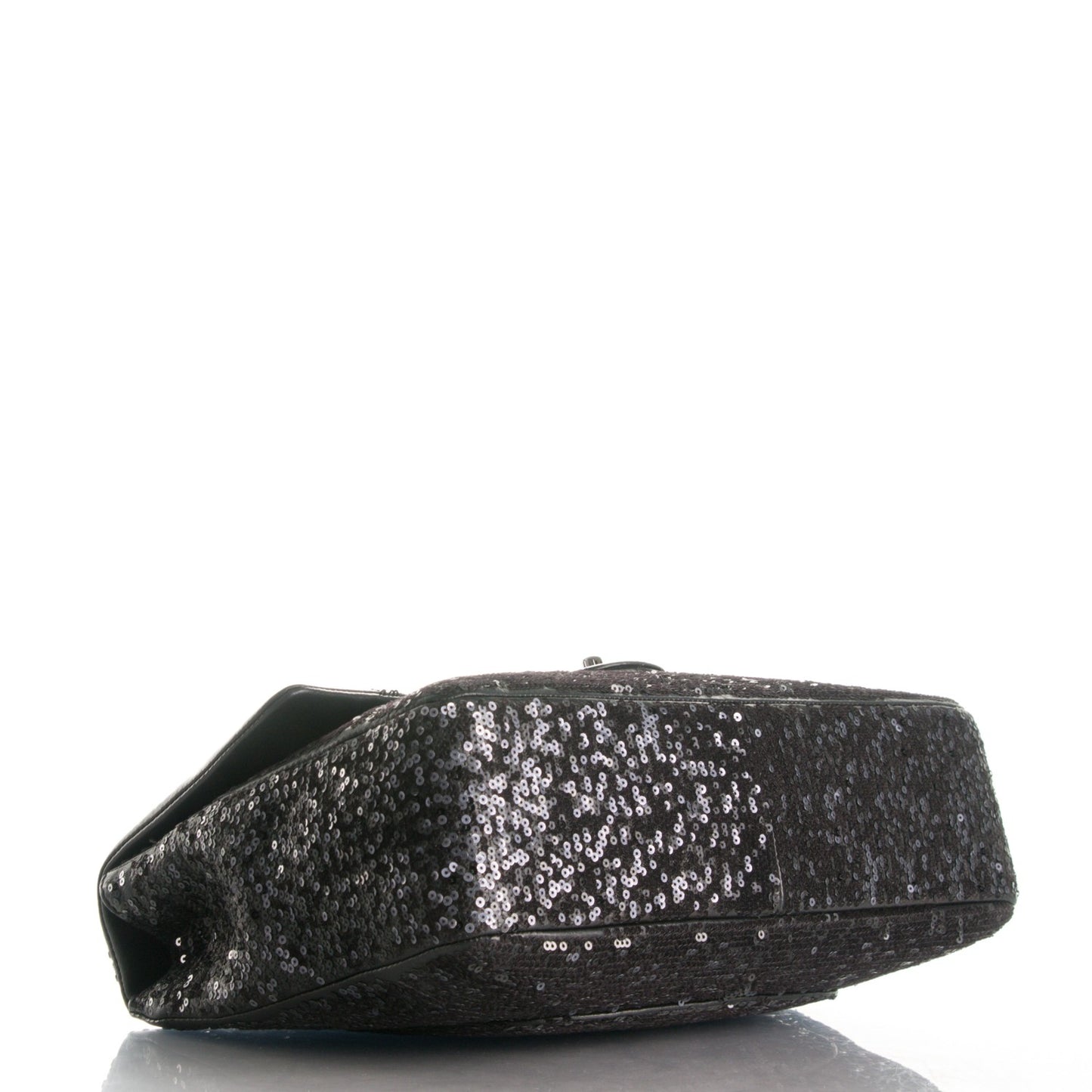 Sequin Lambskin Jumbo Moonlight on Water Flap Black