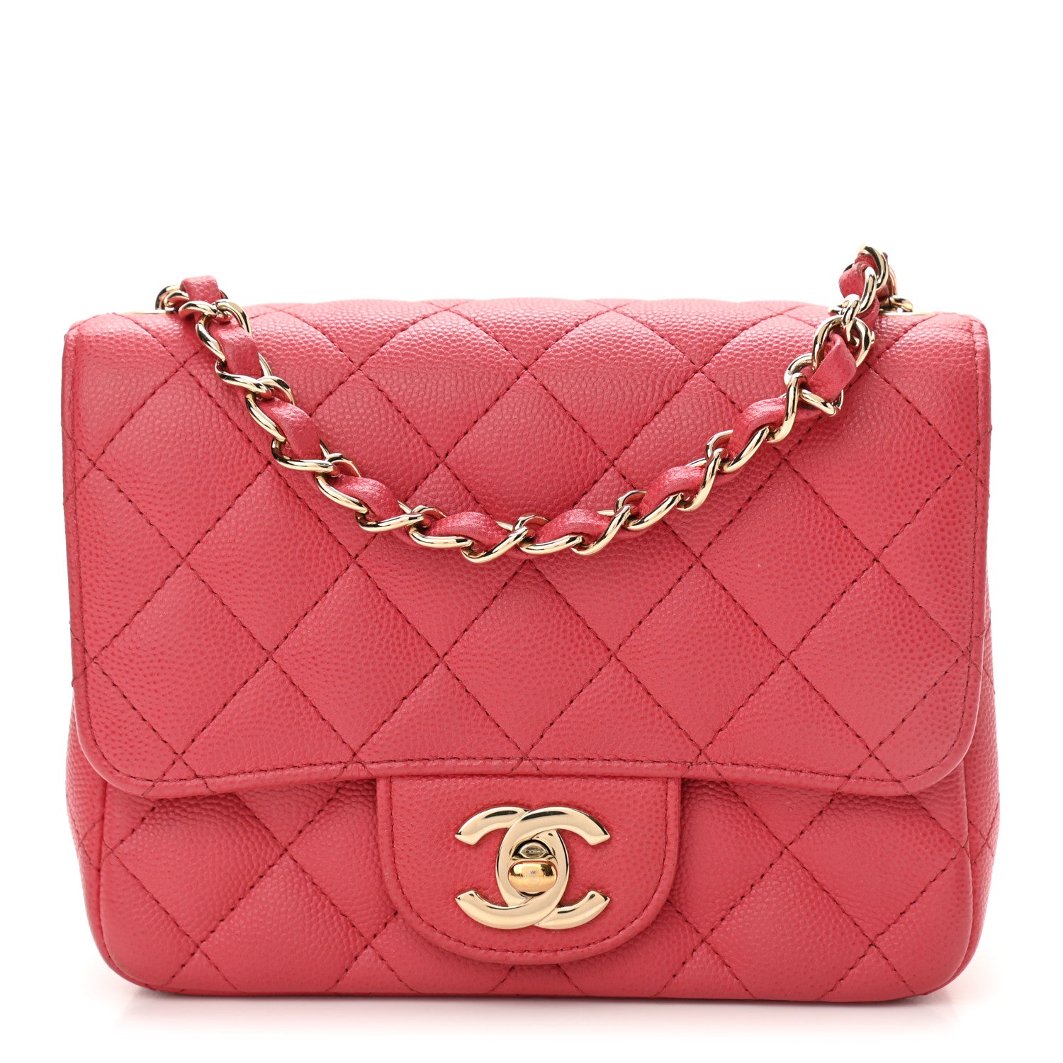 Chanel Caviar Quilted Mini Square Flap Pink 1 of 11