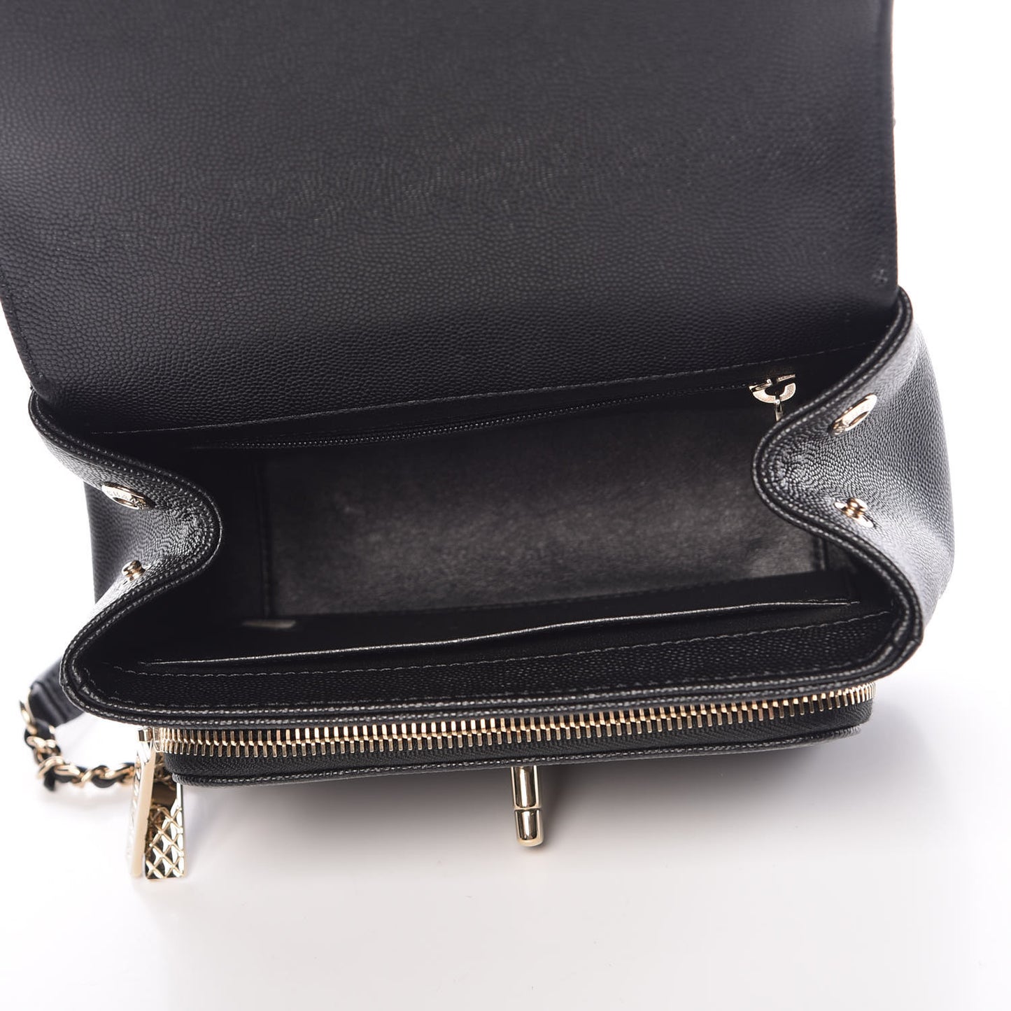 Caviar Quilted Small Business Affinity Flap Black