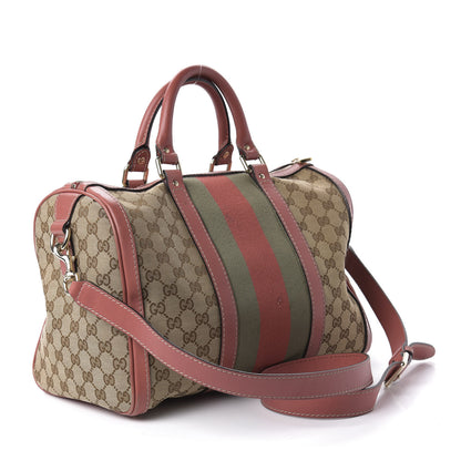 Gucci Monogram Vintage Web Medium Boston Pink 3 of 11