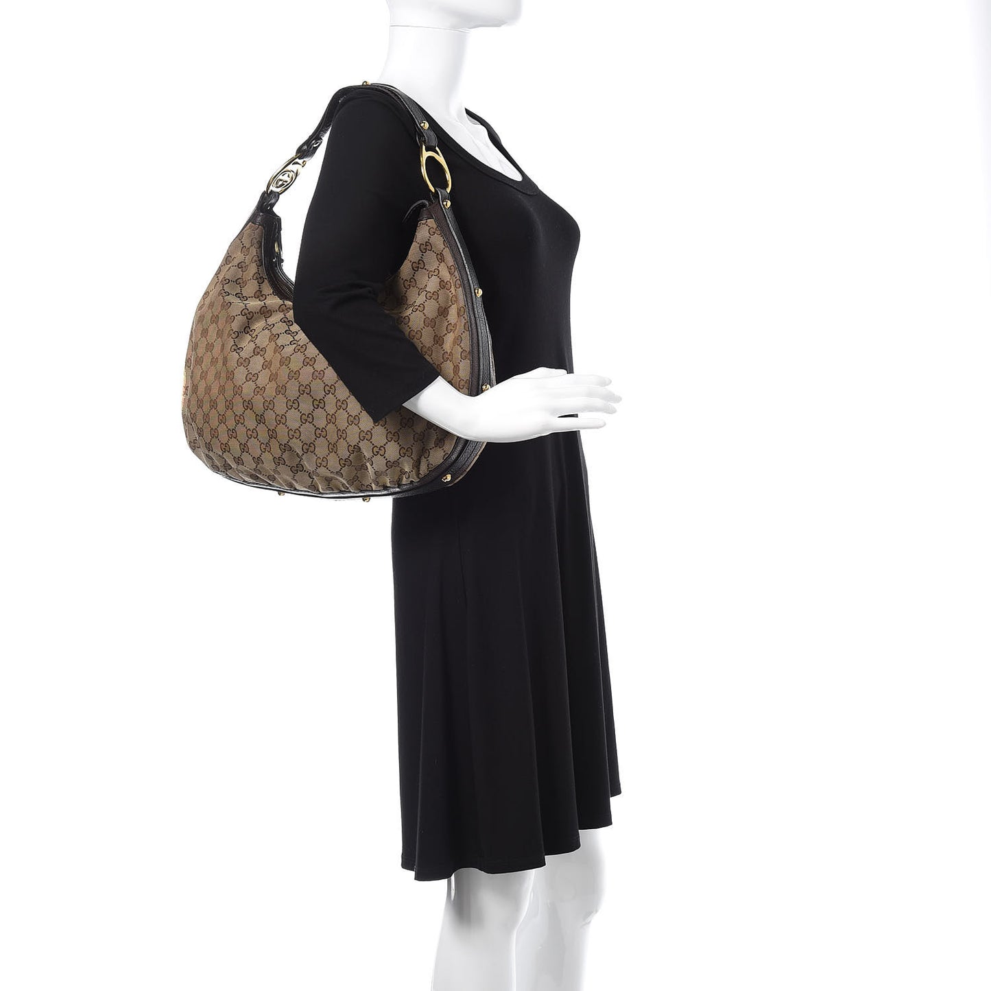 Monogram Medium Interlocking Hobo Dark Brown