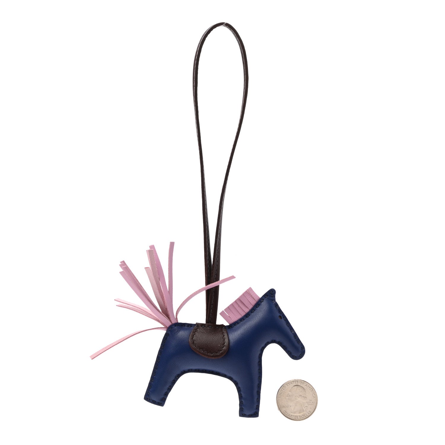 Hermes Milo Lambskin Grigri Rodeo Horse Bag Charm PM Rouge Sellier Mauve Sylvestre Bleu Saphir 2 of 4