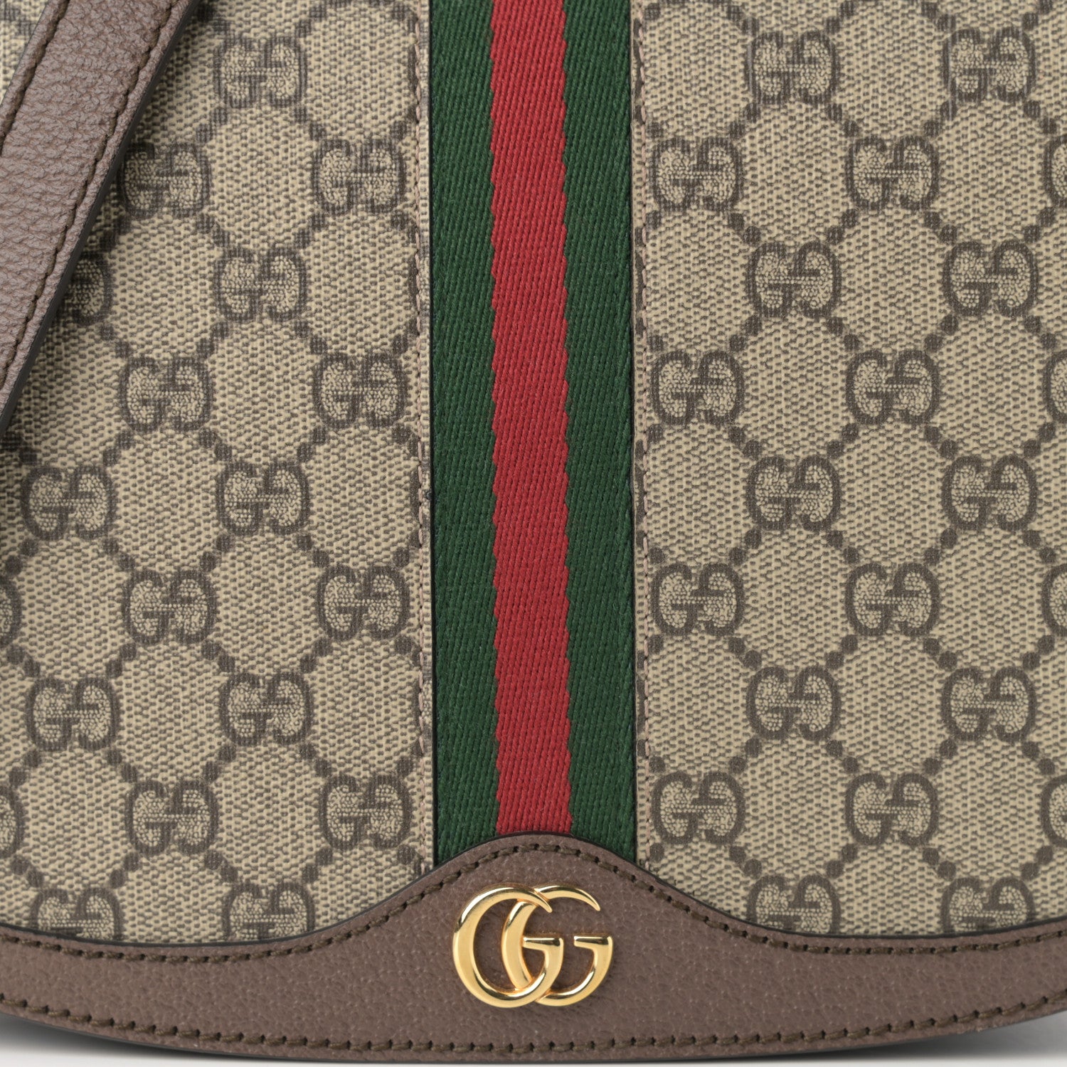 Gucci GG Supreme Monogram Web Small Ophidia Flap Messenger Bag Brown 8 of 11