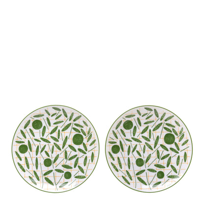 Hermes Porcelain A Walk In The Garden Dessert Plate Set of 2 1 of 7