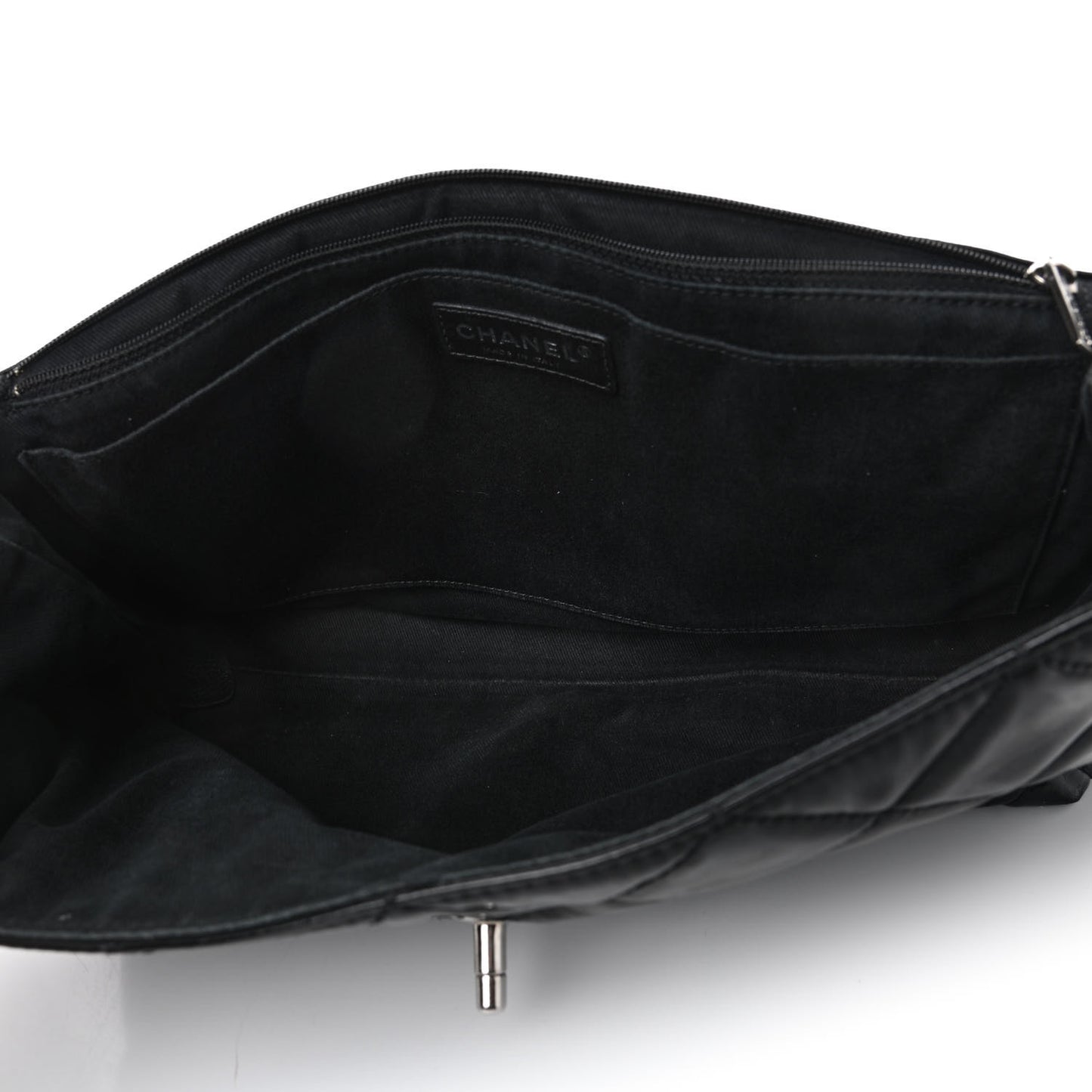 Vinyl Quilted In the Business Flap Bag Black