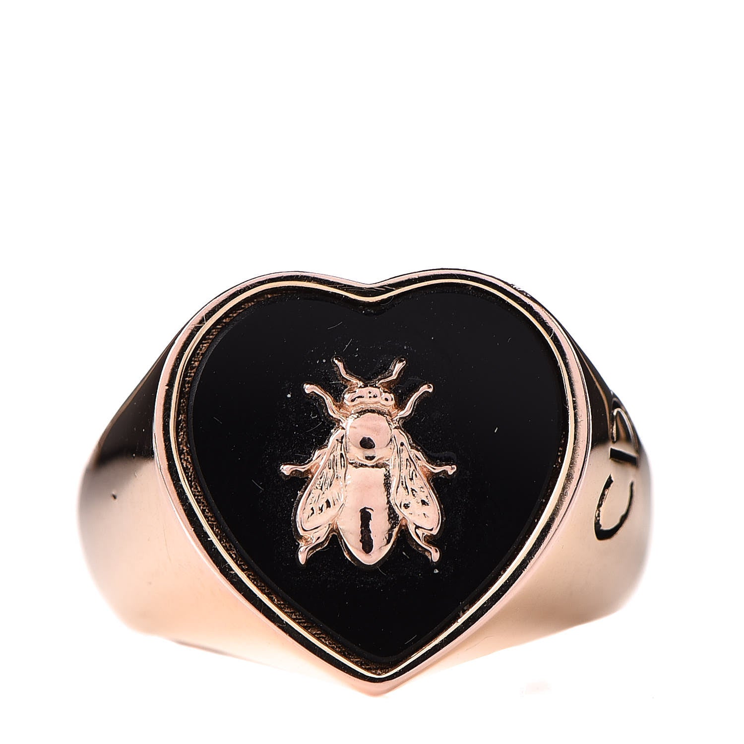 Christian Dior Onyx Lucky Dior Bee Signet Ring M 1 of 5