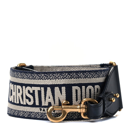 Christian Dior Canvas Embroidered Shoulder Strap Blue 1 of 3