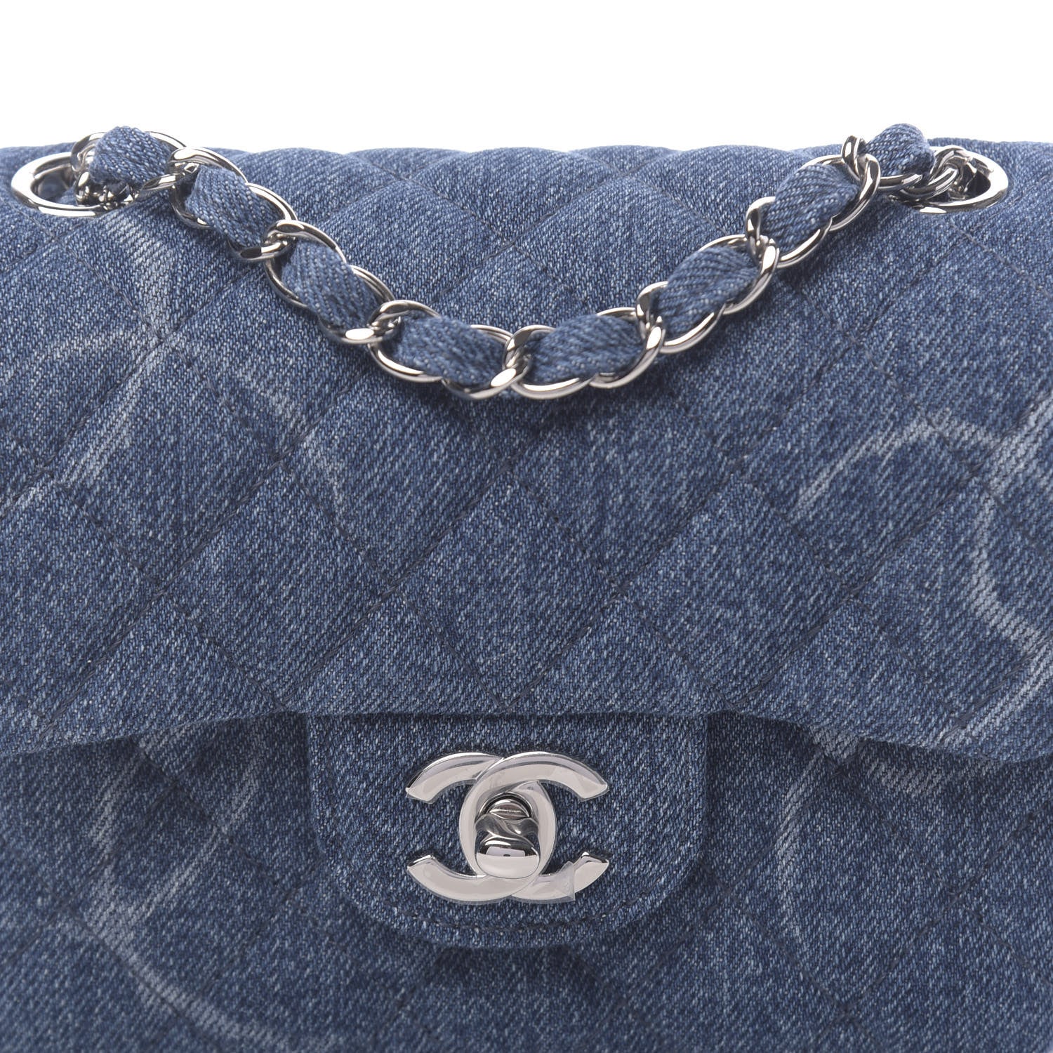 Chanel Denim CC Quilted Mini Square Flap Blue 8 of 11