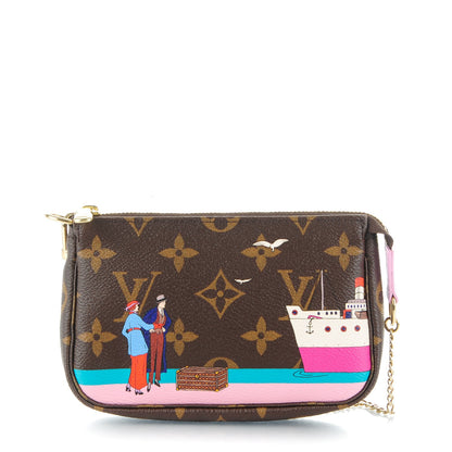 Louis Vuitton Monogram 2016 Christmas Animation Mini Pochette Accessories Rose Ballerine 1 of 7