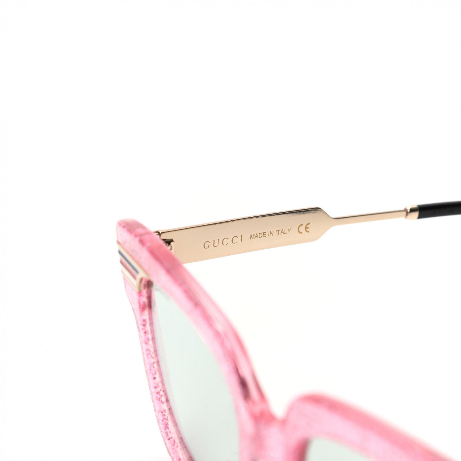 Gucci Acetate Square Frame Web Glitter GG0281S Sunglasses Pink 5 of 8