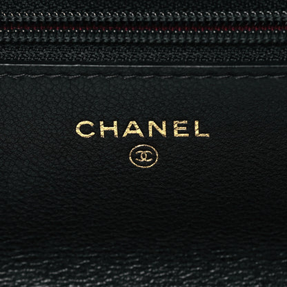 Chanel Goatskin Quilted Chanel 19 Wallet On Chain WOC Black 6 of 11